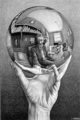 Escher's Hand with Reflecting Sphere